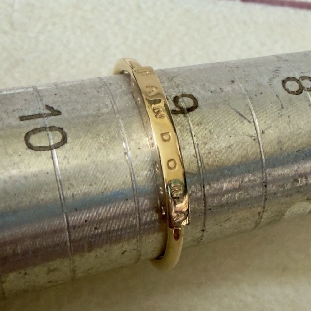 NEW❗️Pandora 14k Yellow Gold Signature I-D Ring Size 60(9.25) - Picture 8 of 8